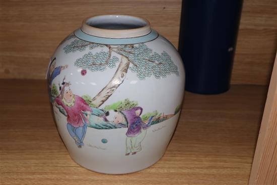 A Chinese famille rose jar 26cm high